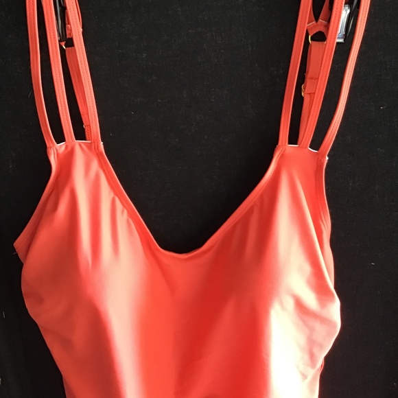 Triple strap Tankini in Coral sizes 12, 14, 16 - Picture 3 of 4